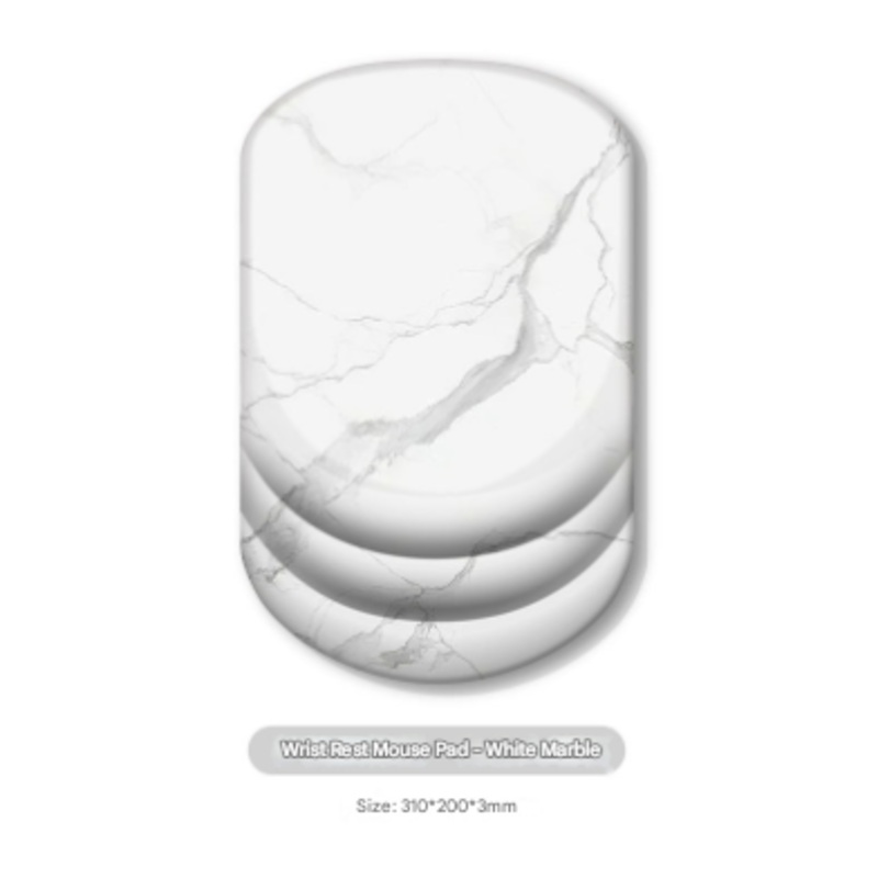 White Ergonomic Mouse Pad with 3D Silicone Gel Wrist Rest – Stylish Comfort & Support for Office & Home