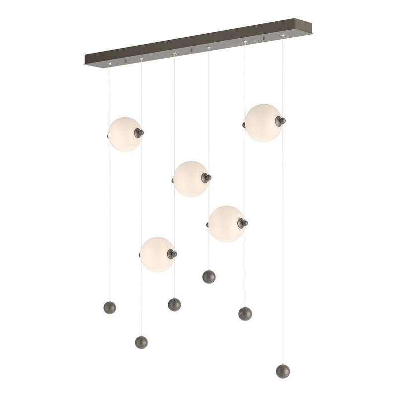Abacus 5-Light LED Pendant Dark Smoke Opal Glass (GG)