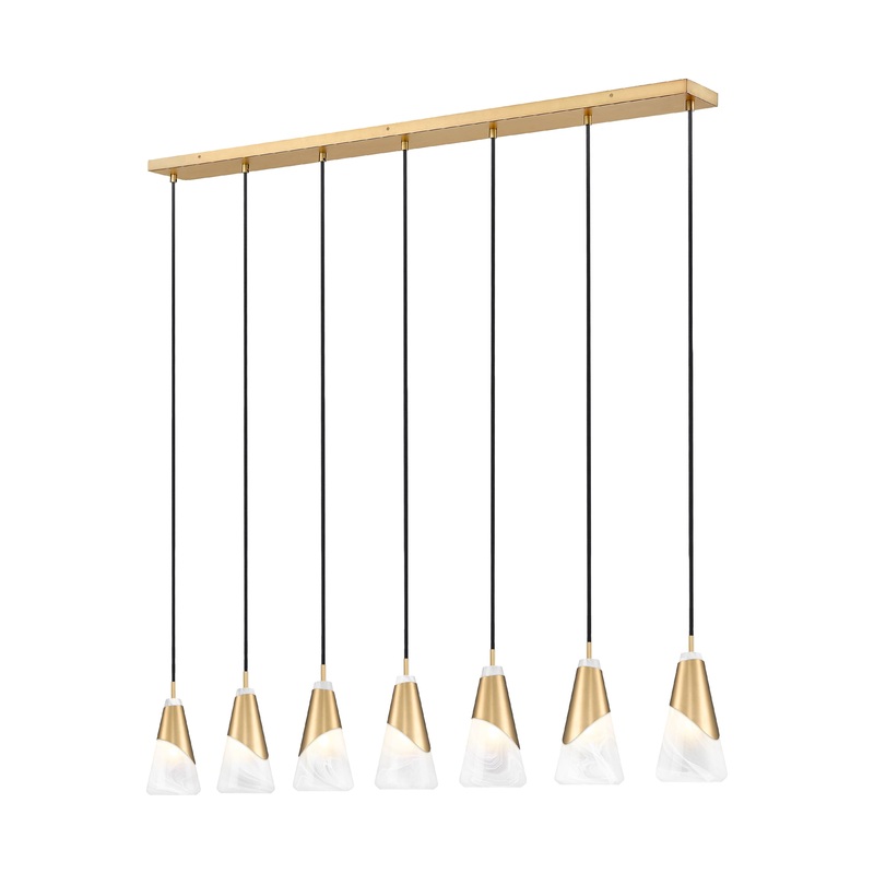 Aimie 7-Light Linear Chandelier Modern Gold
