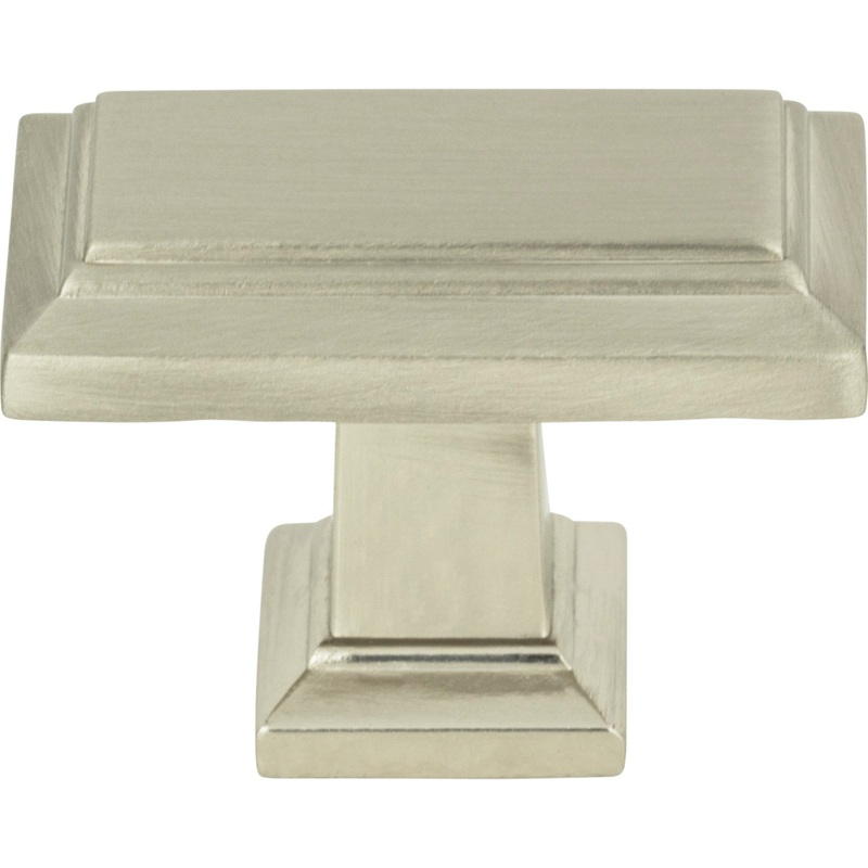 Atlas Homewares Sutton Place Rectangle Knob 1 7/16 Inch Brushed Nickel