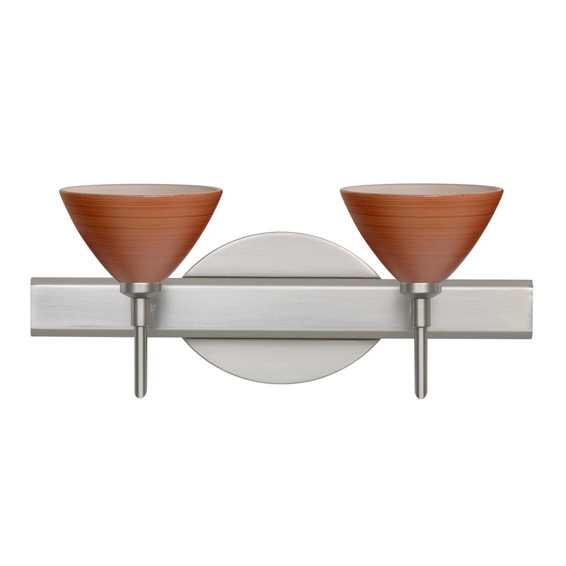 Besa 2SW-1743CH-SN Domi Two Light Wall Sconce Satin Nickel