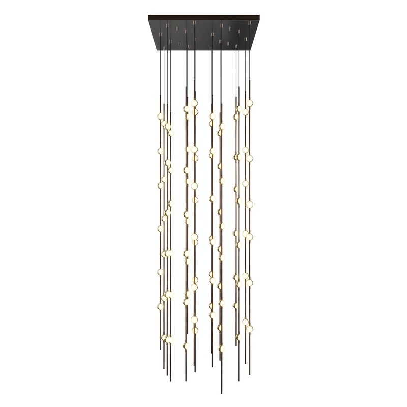 Constellation Andromeda 24″ Square LED Pendant Espresso Black with White Optical Acrylic 3000K 20′ Adjustable Cord