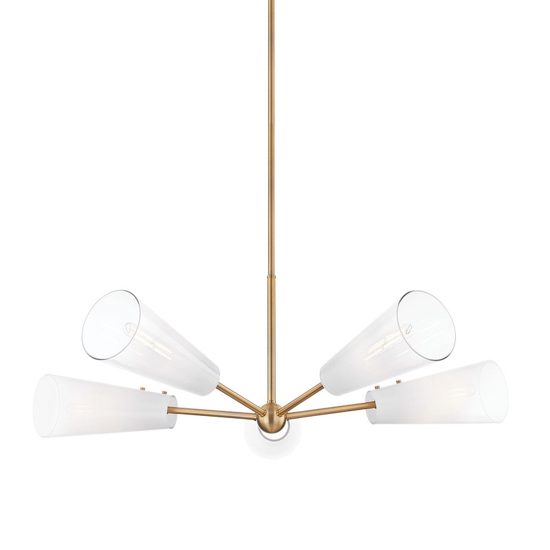 Five Light Chandelier from the Camarillo Collection in Patina Brass Finish by Troy Lighting