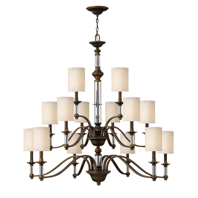 LED Foyer Chandelier from the Sussex Collection in English Bronze Finish by Hinkley