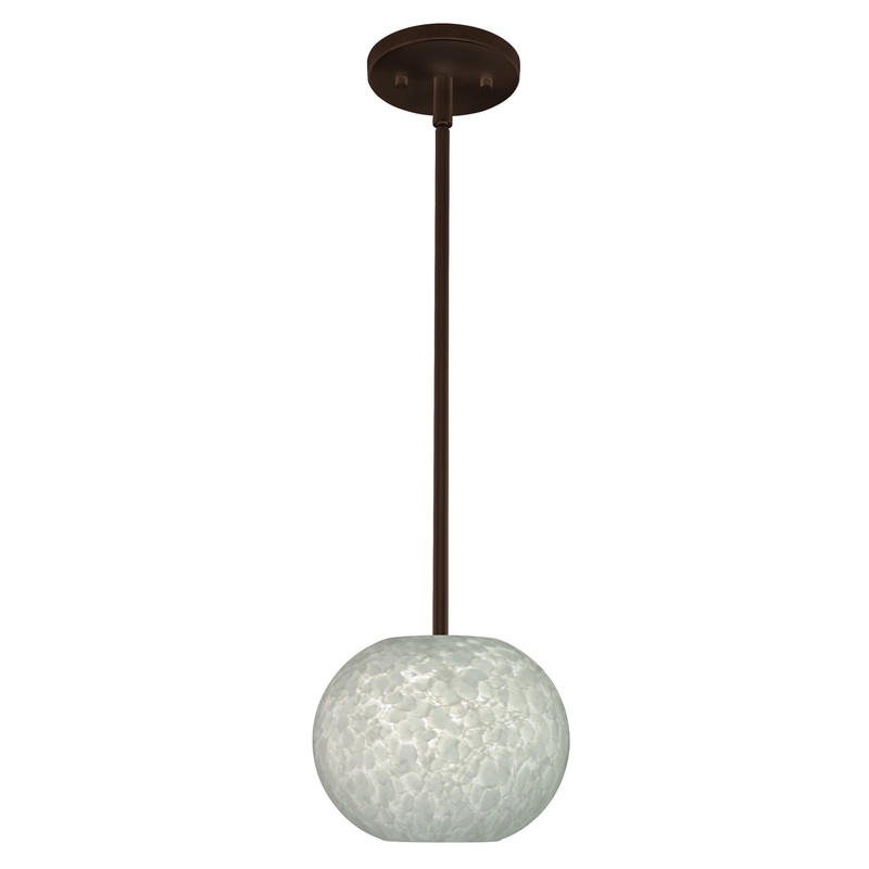 One Light Pendant from the Luna Collection in Bronze Finish by Besa