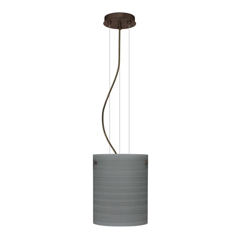 One Light Pendant from the Tamburo Collection in Bronze Finish by Besa