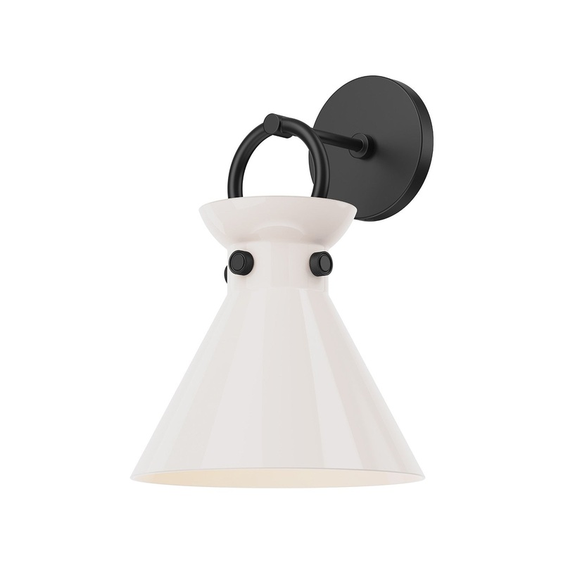 One Light Wall Sconce from the Emerson Collection in Matte Black Finish by Alora