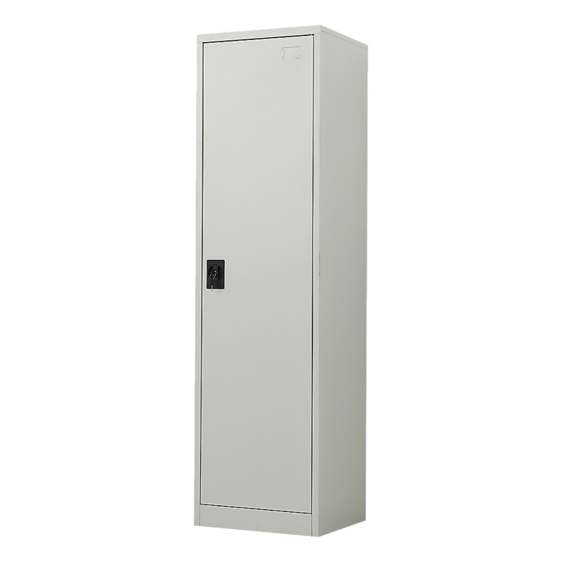 Single-Door Metal Tall Cabinet Shelf Storage for Home Office Gym