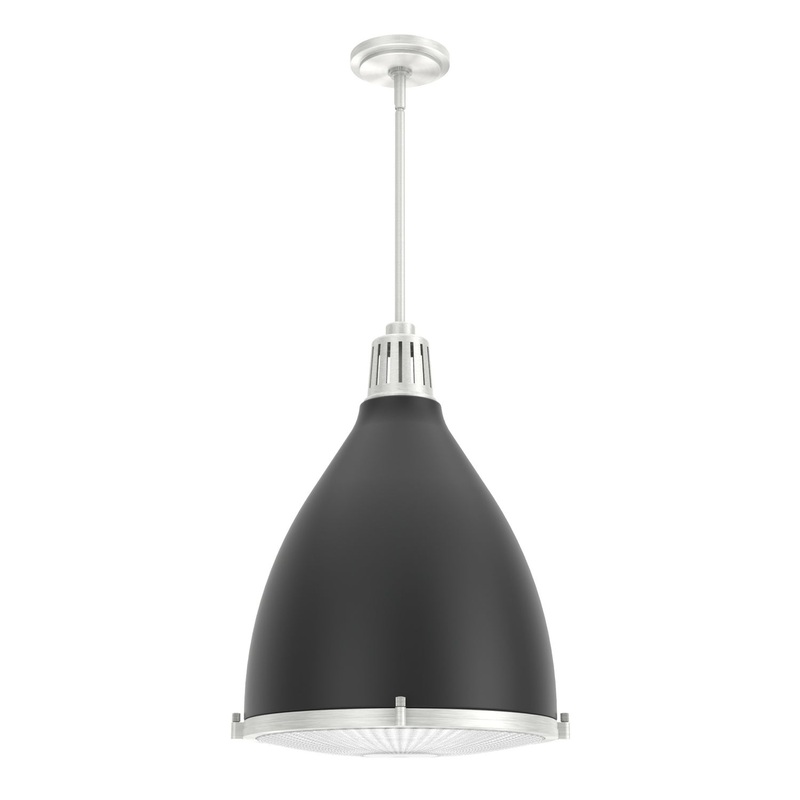Three Light Pendant from the Bluff View Collection in Flat Matte Black Finish by Hunter