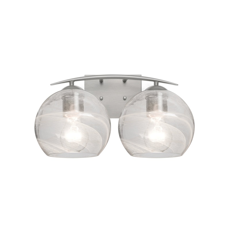 Two Light Vanity from the Jilly Collection in Satin Nickel Finish by Besa