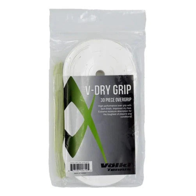 Volkl V-Dry Over Grip Tennis Racquet Bulk – 30 Pack – White
