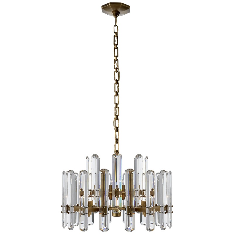 12 Light Chandelier from the Bonnington Collection in Hand-Rubbed Antique Brass Finish by Visual Comfort Signature