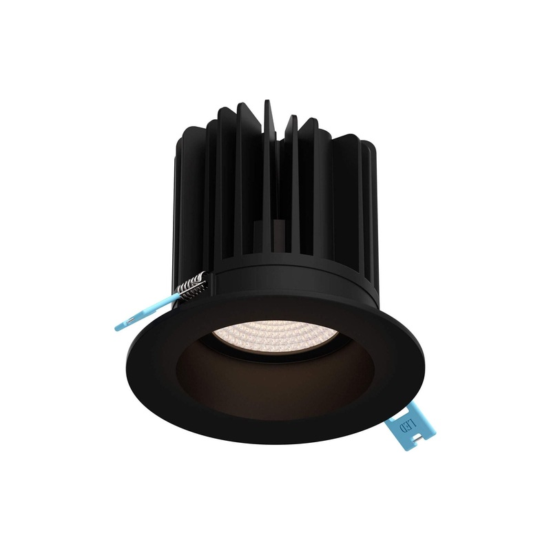 4″ High-Power Round Regressed Downlight Black 120V | Triac Dimming
