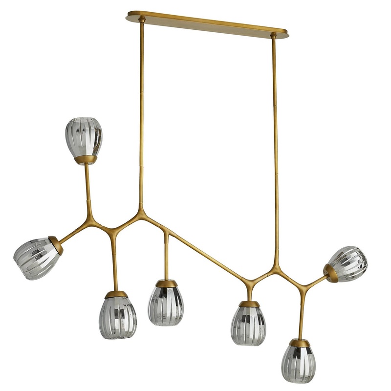 Arteriors 89313 Smyth Seven Light Chandelier Antique Brass