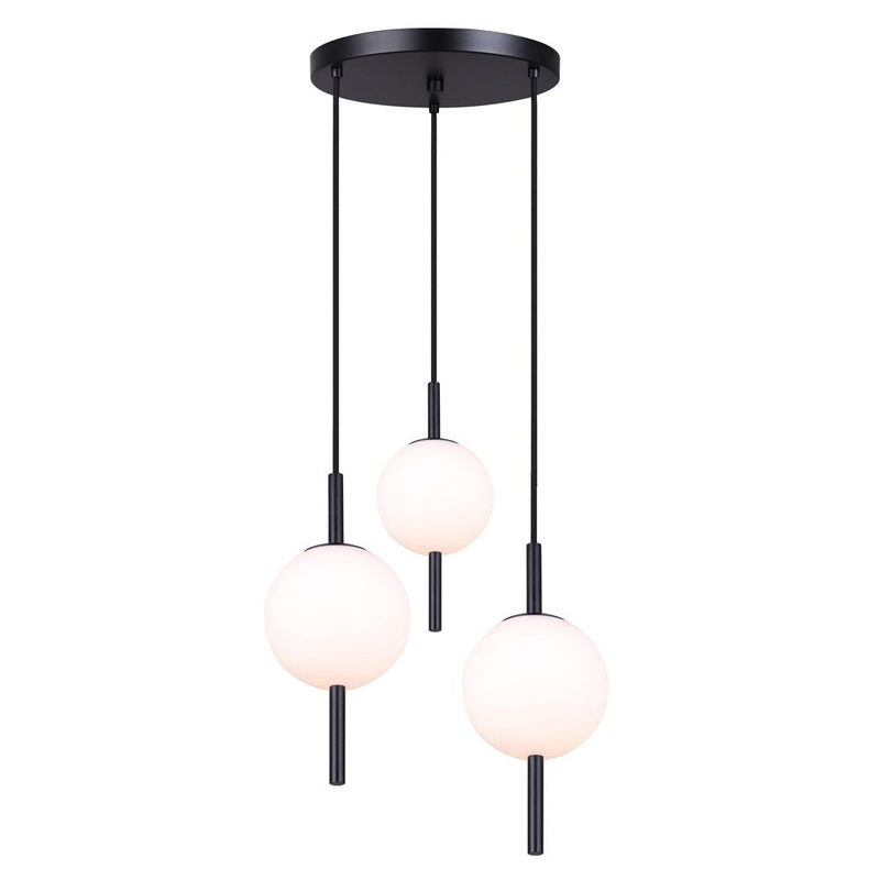 Canarm IPL1123A03BK9 Nara Three Light Pendant Matte Black
