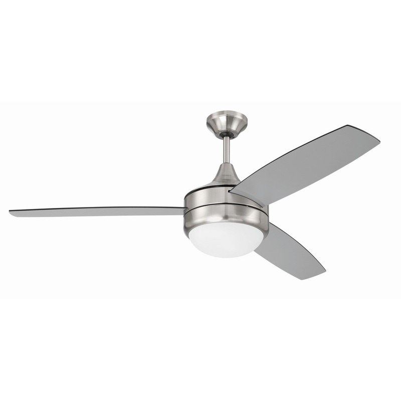 Craftmade PHZ52BNK3-BNGW Phaze II 3-Blade 52″Ceiling Fan Brushed Polished Nickel