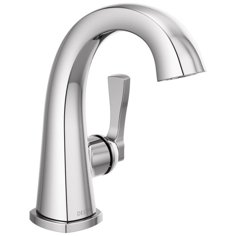 Lavatory Faucet Stryke 4 Inch Spread 1 Lever ADA WaterSense/CALGreen Lumicoat Chrome 1.2 Gallons per Minute Deck Mount Metal Pop-Up Drain 1/3 Hole