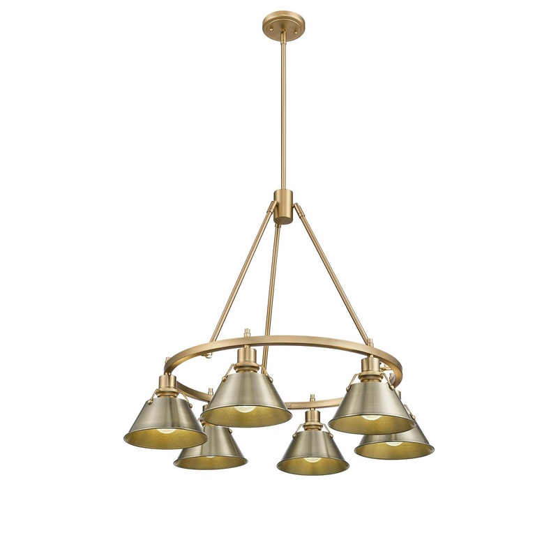 Six Light Chandelier from the Orwell Collection in Brushed Champagne Bronze Finish by Golden
