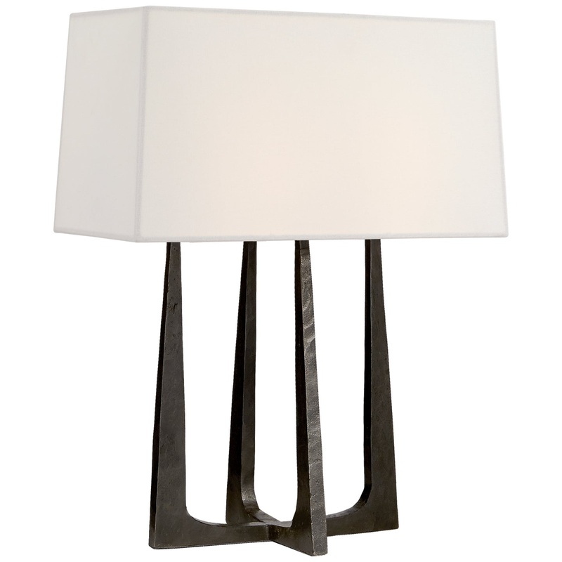 Two Light Bedside Lamp from the Scala Collection in Aged Iron Finish by Visual Comfort Signature