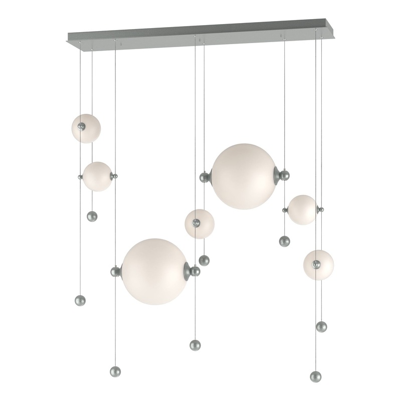 Abacus 7-Light Double Linear LED Pendant Vintage Platinum Opal Glass (GG)