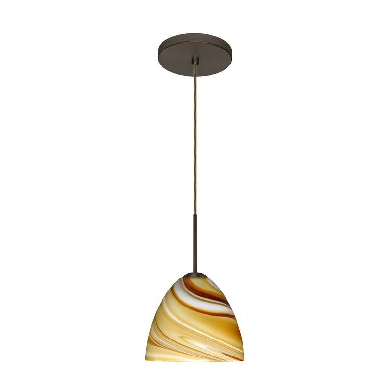 Besa 1BT-7572HN-HAL-BR Sasha One Light Pendant Bronze