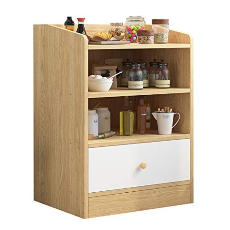 Comodino Bagno Domestica di pompaggio Semplice assemblaggio Addensare Soggiorno Camera da Letto Locker Corridoio Studio Multifunzione 51X30X80cm FANJIANI (Color : Wood Color)