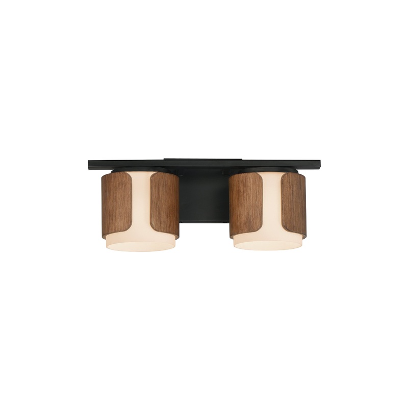 Draughtsman 2-Light Bath Vanity Walnut / Black