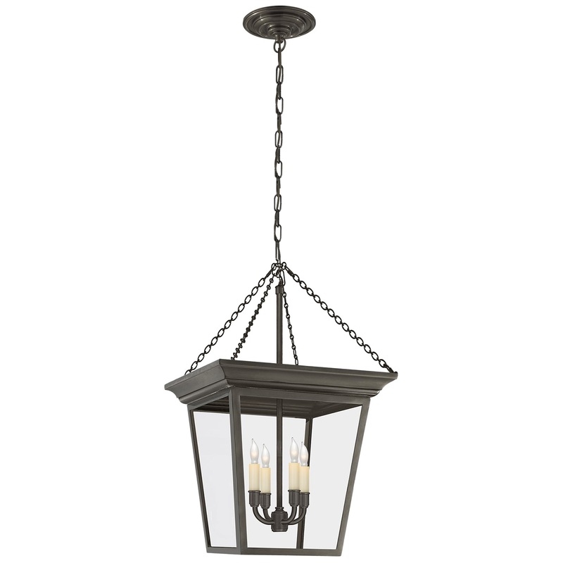 Four Light Lantern from the Cornice Collection in Bronze Finish by Visual Comfort Signature