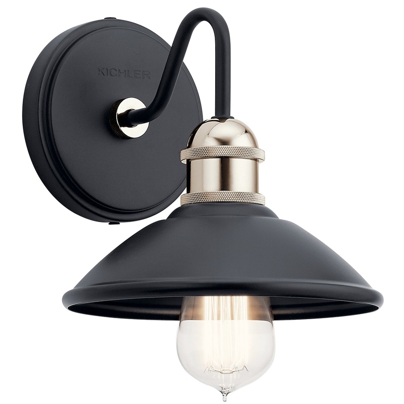 Kichler 45943BK One Light Wall Sconce, Black