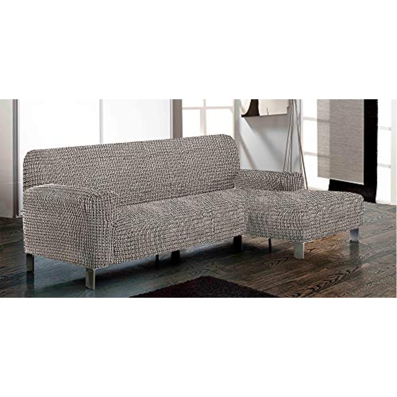 la biancheria di casa Curly copridivano bielastico (Copridivano penisola Destra (Frontale), Platino)