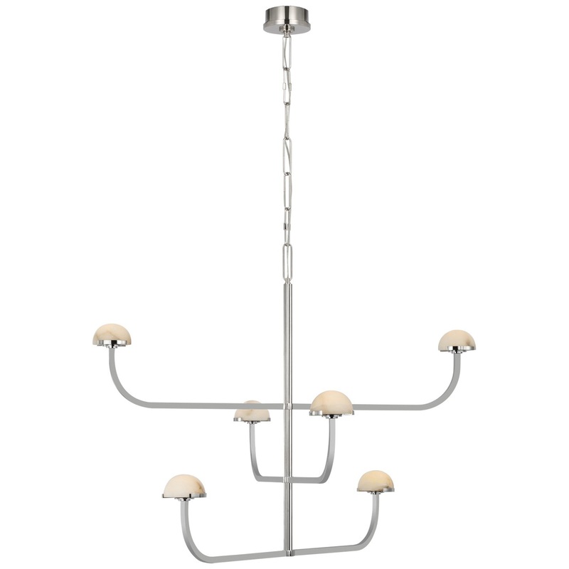 LED Chandelier from the Pedra Collection in Polished Nickel Finish by Visual Comfort Signature