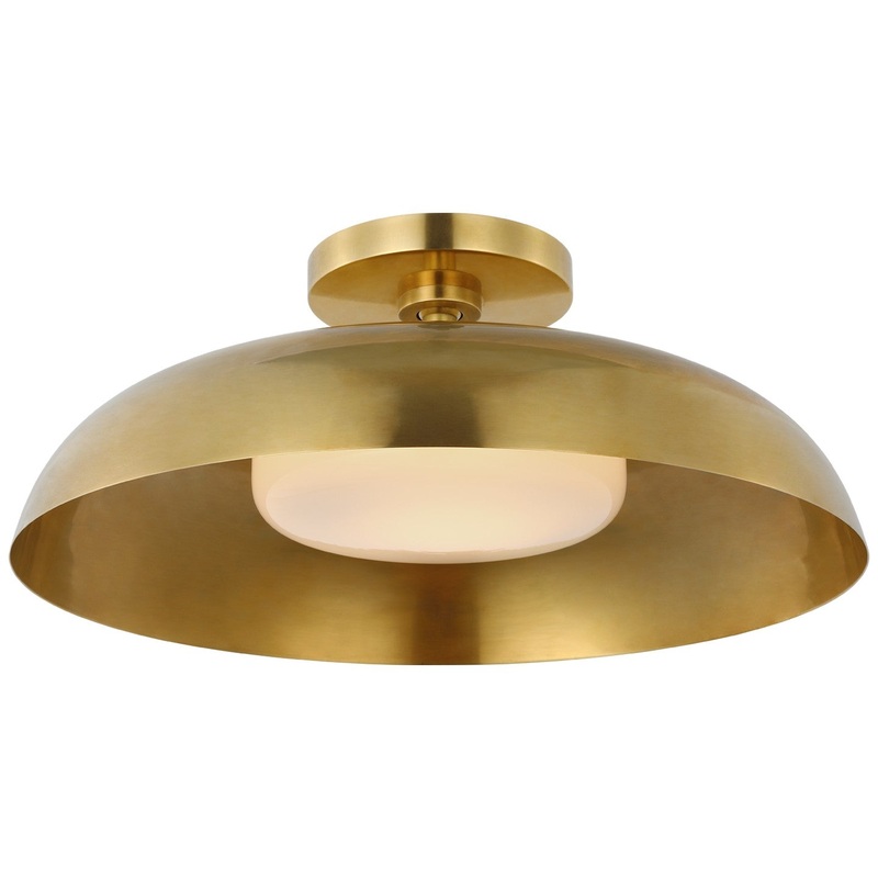 LED Flush Mount from the Cyrus Collection in Hand-Rubbed Antique Brass Finish by Visual Comfort Signature