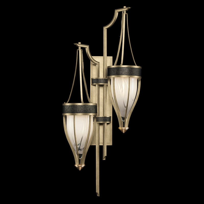 Mirage 41.5″H Sconce Soft Gold Leaf/Brass/Black Knight