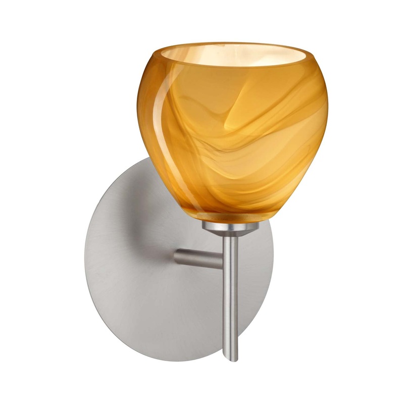 One Light Wall Sconce from the Tay Tay Collection in Satin Nickel Finish by Besa