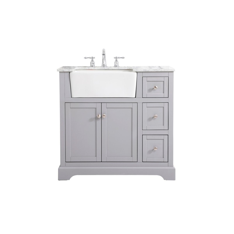 Single Bathroom Vanity from the Franklin Collection in Grey Finish by Elegant Lighting