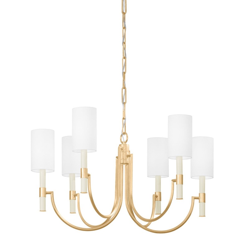 Six Light Chandelier from the Gustine Collection in Vintage Gold Leaf Finish by Troy Lighting