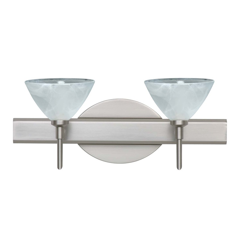 Two Light Wall Sconce from the Domi Collection in Satin Nickel Finish by Besa