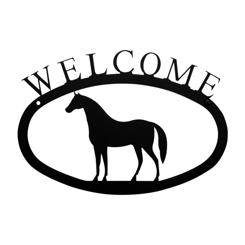 Village Wrought Iron WEL-68-S Horse Welcome Sign Small