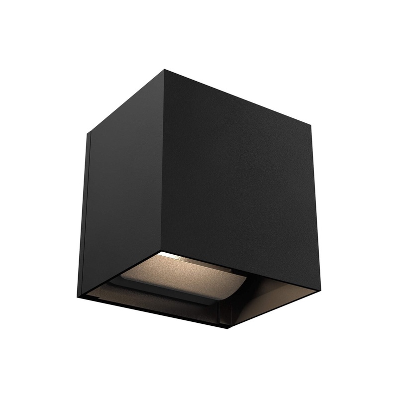 4″ Square Directional Up/Down LED Wall Sconce Black 2700K – 5000K