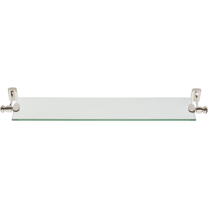 Atlas Homewares Legacy Bath Glass Shelf 24 Inch Polished Nickel