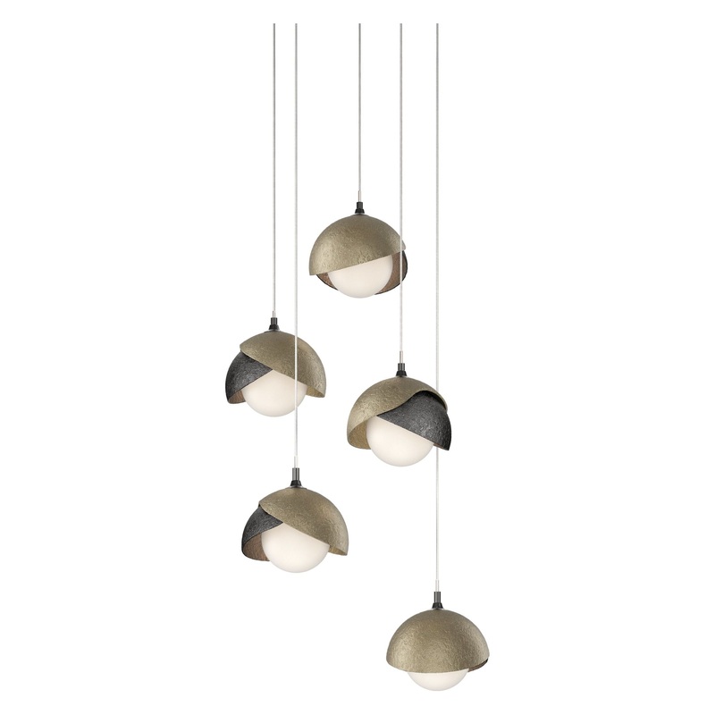 Brooklyn 5-Light Double Shade Pendant Ink Soft Gold
