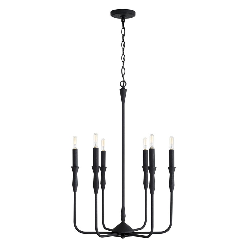Capital Lighting 450361XK Paloma 6 Light Chandelier Textured Black