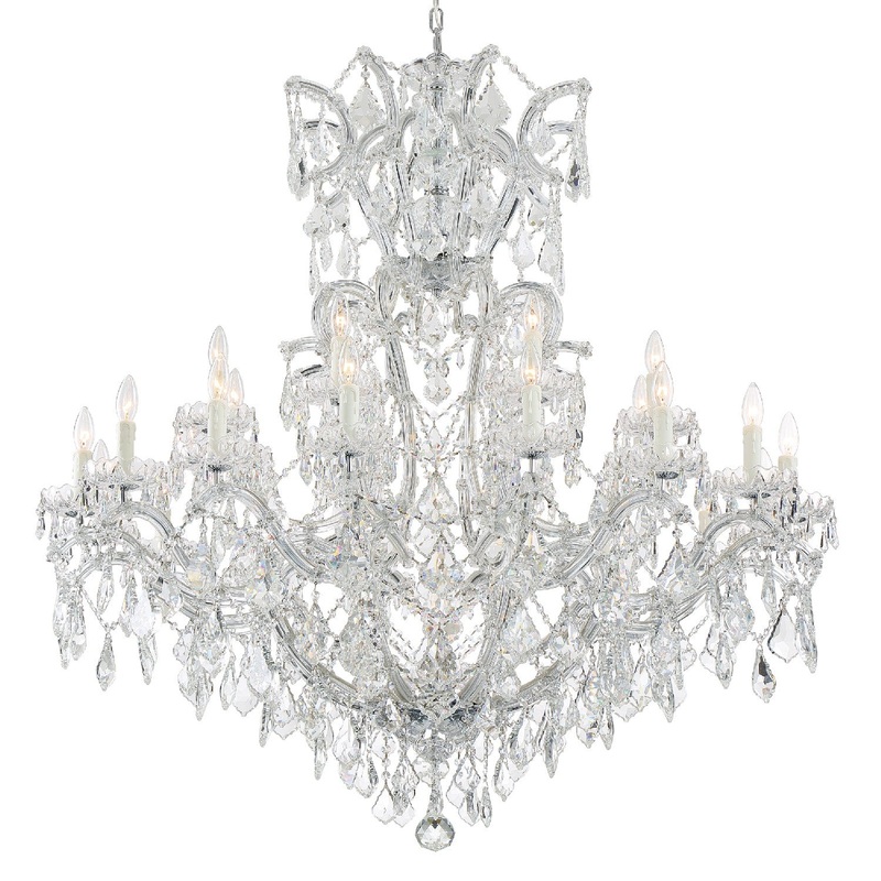 Crystorama 4424-CH-CL-SAQ Maria Theresa 25 Light Chandelier Polished Chrome