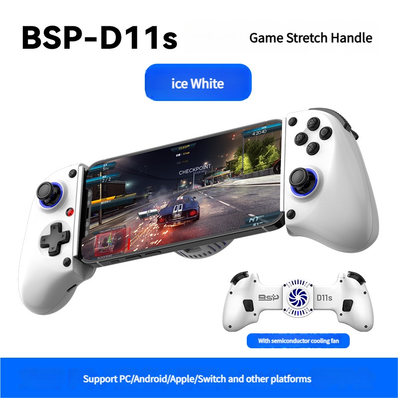 Multi-Platform Telescopic Gaming Controller – Hall Triggers, Esports 3D Joysticks & Macro Programming(White With radiator)