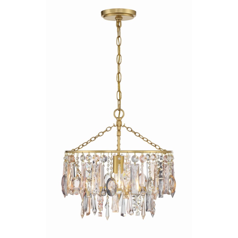 One Light Pendant from the Elsa Collection in Antique Gold Finish by Crystorama