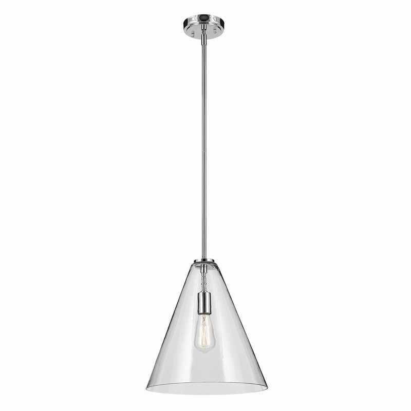 One Light Pendant from the Everly Collection in Chrome Finish by Kichler