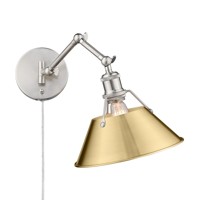 One Light Wall Sconce from the Orwell Collection in Pewter Finish by Golden