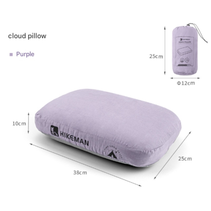 Purple Reversible Memory Foam Travel Pillow – All-Season Comfort Neck Support for Deep Sleep & Portability