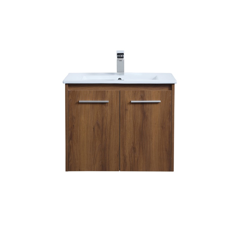 Single Bathroom Floating Vanity from the Rasina Collection in Walnut Brown Finish by Elegant Lighting