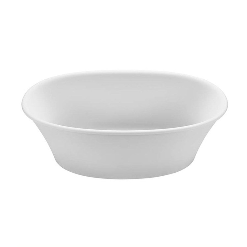 Soaking Tub Charlotte 57.75 x 32 Inch Freestanding Rear Center Drain White Gloss Mineral Composite